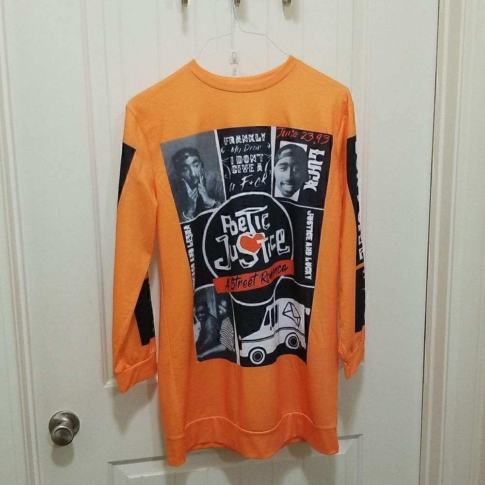 Tupac Poectic Justice Bio Long Sleeve Shirt XL